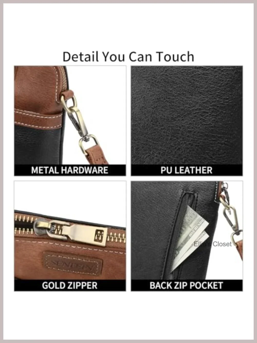 Small Vegan Leather Crossbody Bag with Adjustable Strap for Women Phone Purse